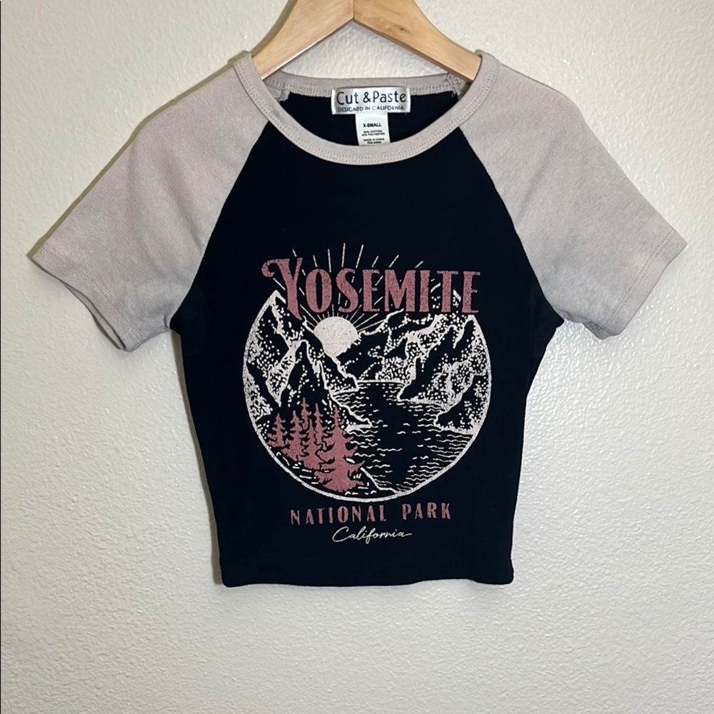 Cut & Paste Yosemite National Park California Cropped Shirt